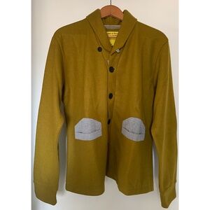 Descendant of Thieves Mens Chartreuse Retro Cardigan Large